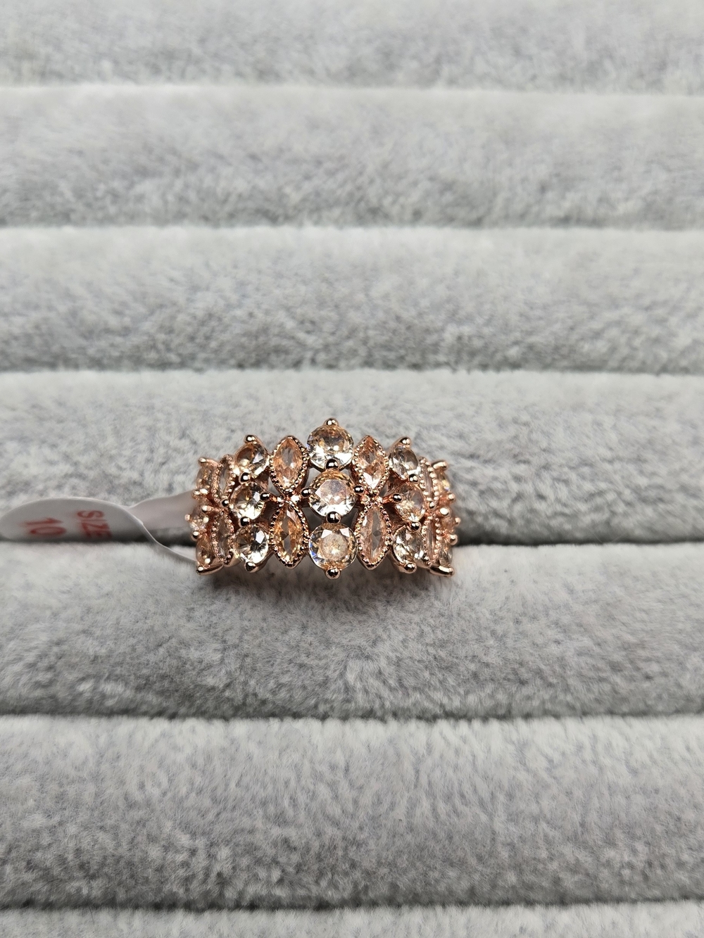 Size 10 Smokey Topaz Rose Gold Plates Bomb Party Ring